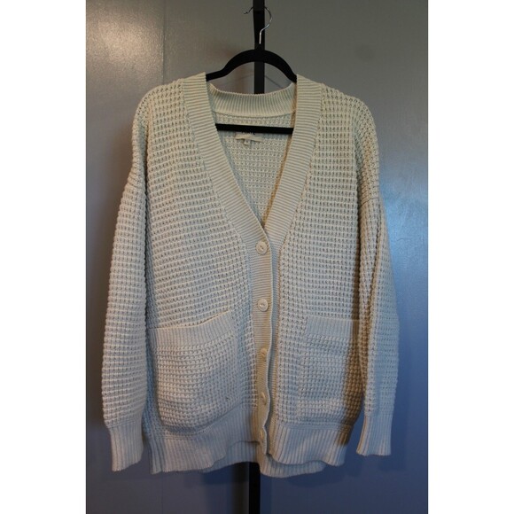 MATE The Label Alpaca Cotton Cardigan Sweater NWT S Ethical Undyed NATURAL $298 - Picture 5 of 8